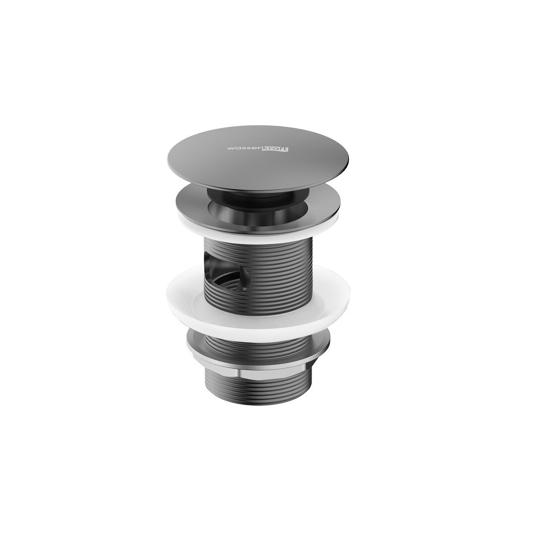 Изображение товара Донный клапан Wasserkraft A024GR Push-up с переливом и PVD покрытием Изображение товара Донный клапан Wasserkraft A024GR Push-up с переливом и PVD покрытием