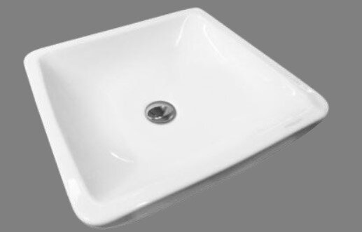 Изображение товара Раковина Sanita Luxe Quadro 45 накладная квадратная белая фарфор