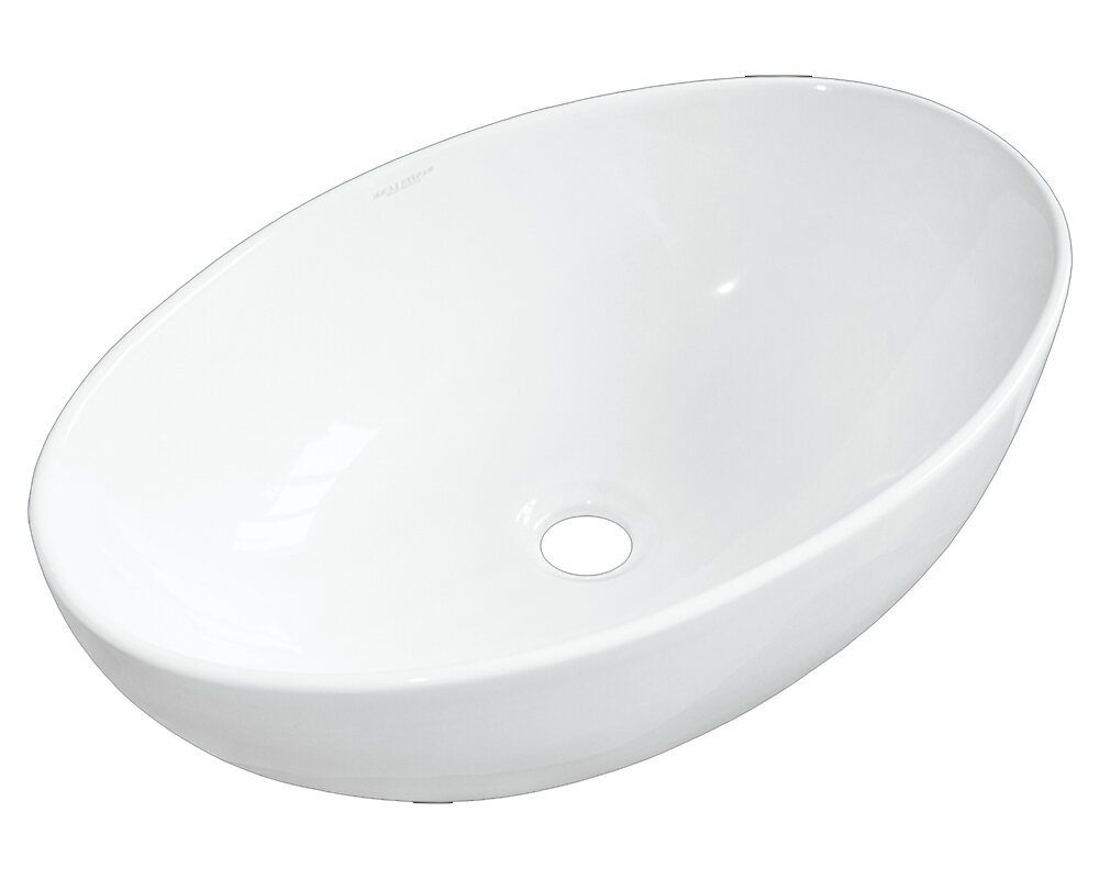 Изображение товара Раковина Sanita Luxe Ringo Slim накладная овальная белая 53х34х15 см