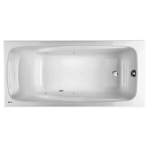 Изображение товара Гидромассажная чугунная ванна Jacob Delafon Repos E2904-00 SOFT CR, 180 x 85 см, без отверстий под ручки, ножки в подарок, белая, форсунки хром