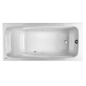 Изображение товара Гидромассажная чугунная ванна Jacob Delafon Repos E2904-S-00 SOFT CR, 180 x 85 см, без отверстий для ручек и антискользящего покрытия, ножки в подарок, белая, форсунки хром