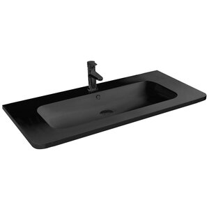 Изображение товара Раковина Vincea VCB-1RA100B, 100 см, искусственный камень, черная