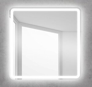 Изображение товара Зеркало BelBagno SPC-MAR-800-800-LED-BTN 80x 80 см со встроенным светильником и кнопочным выключателем