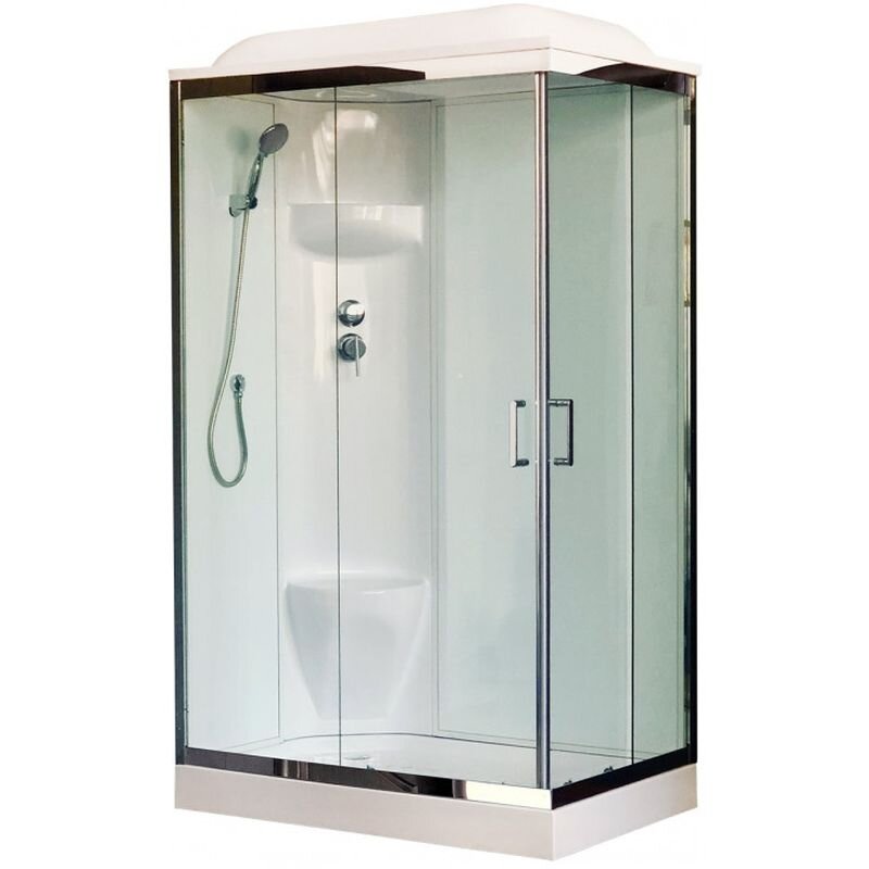 Изображение товара Душевая кабина RoyalBath RB8120HP6-WT-CH-L/R 120x80 см с прозрачной дверью и белыми стенками Изображение товара Душевая кабина RoyalBath RB8120HP6-WT-CH-L/R 120x80 см с прозрачной дверью и белыми стенками