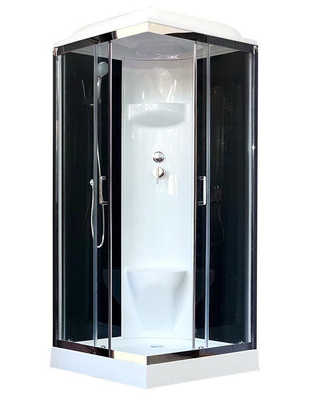 Изображение товара Душевая кабина Royal Bath RB80HP6-BТ-CH 80x80 см с черными стенками