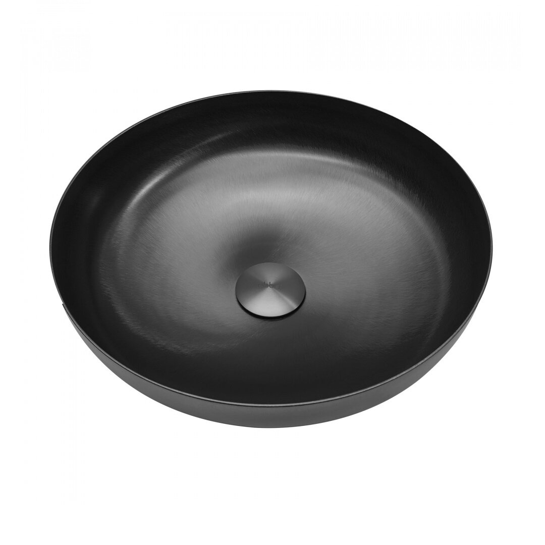 Изображение товара Раковина Abber Wasser Kreis AF2412MB, 36 см, накладная, с донным клапаном, PVD черный матовый Изображение товара Раковина Abber Wasser Kreis AF2412MB, 36 см, накладная, с донным клапаном, PVD черный матовый