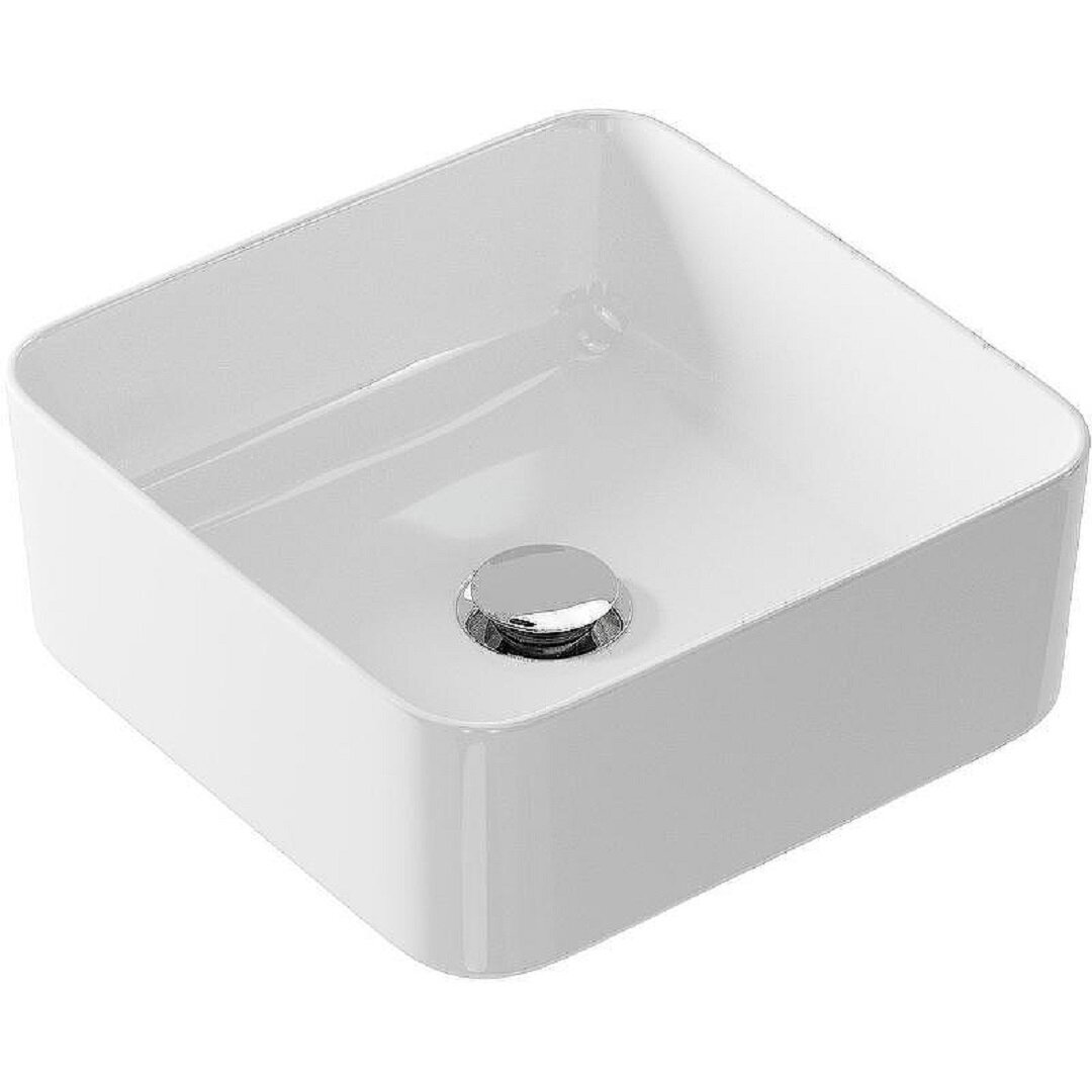 Изображение товара Раковина накладная Cersanit Crea 64753, 35 см, Square, керамика, белая
