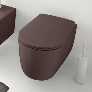 Изображение товара Подвесной унитаз Kerasan Nolita 531475, безободковый, с креплениями WB9N, цвет Borgogna matt