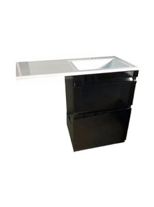 Изображение товара Тумба с раковиной Style Line Даллас 120 CC-00000388/CC-00000394 Люкс Plus, 120 см, напольная, фасад черное стекло, правая