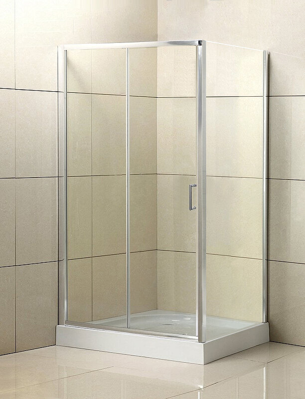 Изображение товара Душевой уголок BelBagno Uno 110x80 см прозрачное стекло хром профиль раздвижной
