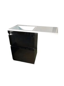 Изображение товара Тумба с раковиной Style Line Даллас 120 CC-00000388/CC-00000367 Люкс Plus, 120 см, напольная, фасад черное стекло, левая