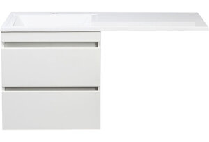 Изображение товара Тумба с раковиной Style Line Даллас 120 CC-00000469/CC-00000367 Люкс Plus, 120 см, подвесная, белая, левая