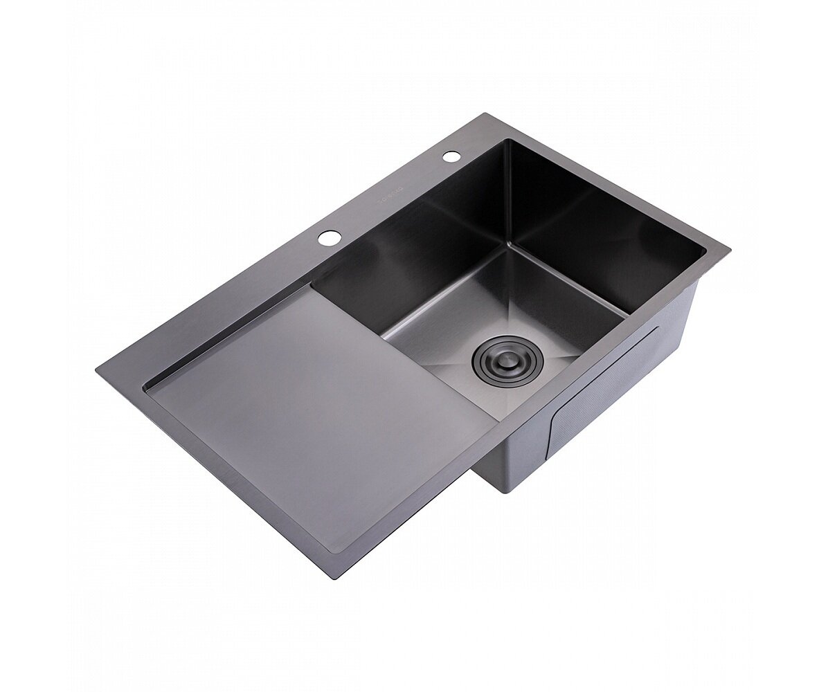 Изображение товара Кухонная мойка Splenka S704.7850.09/S705.7850.09, 78 см, нержавеющая сталь, чаша справа/слева, PVD графит Изображение товара Кухонная мойка Splenka S704.7850.09/S705.7850.09, 78 см, нержавеющая сталь, чаша справа/слева, PVD графит