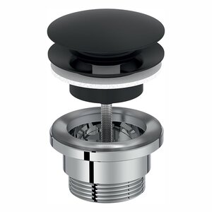 Изображение товара Донный клапан для раковины Jacob Delafon Nouvelle Vague E30536-BL, с системой "клик-клак", универсальный, черный матовый