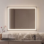 Зеркало Jorno LED-00003252, 100 x 80 см, с LED-подсветкой, сенсорным выключателем, цвет черный - фото 1 Зеркало Jorno LED-00003252, 100 x 80 см, с LED-подсветкой, сенсорным выключателем, цвет черный - фото 1