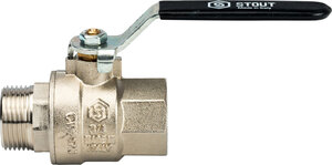 Изображение товара Шаровый кран Stout SVB-0003 3/4 нар-вн полнопроходной латунь хром Россия Испания