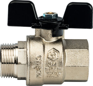 Изображение товара Шаровый кран Stout SVB-0004 3/4 нар-вн, полнопроходной, ручка бабочка