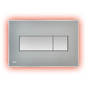 Изображение товара Кнопка управления AlcaPlast M1471 - AEZ113 с цветной пластиной, светящаяся кнопка сталь матовая, свет красный