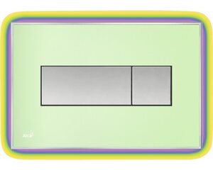 Изображение товара Кнопка управления AlcaPlast M1472 - R с светящейся зеленой пластиной и радугой