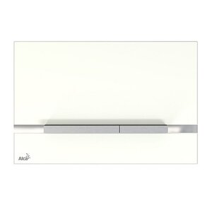 Изображение товара Стеклянная кнопка управления AlcaPlast STRIPE-GL1200 для скрытых инсталляций белая