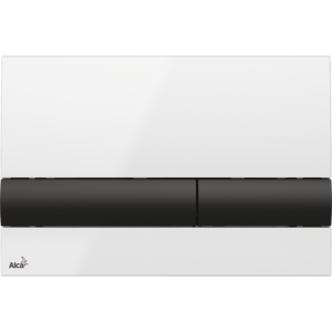 Изображение товара Кнопка управления для унитаза AlcaPlast M1710-8 белая/черная прямоугольная