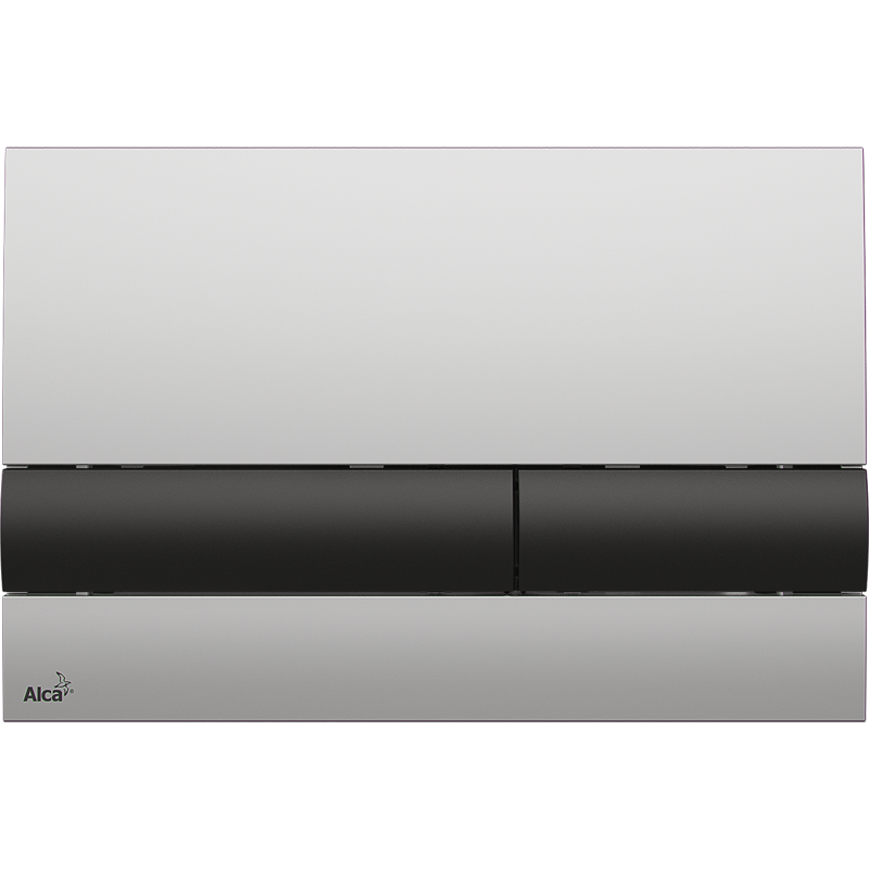 Изображение товара Кнопка управления AlcaPlast M1712-8 хром-матовая/черная для унитаза