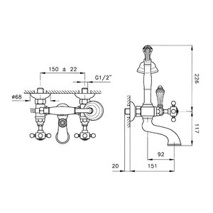 Изображение товара Смеситель Nicolazzi Dames Anglaises 1400CR69