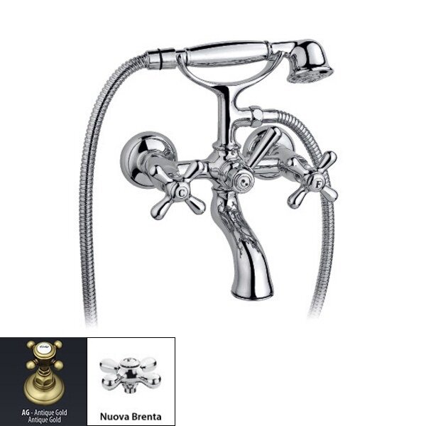 Изображение товара Смеситель Nicolazzi Nuova Brenta 2501AG для ванны с ручным душем, золото, Италия