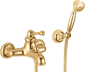 Изображение товара Смеситель для ванны и душа Bugnatese Maya 8902DO, с гарнитуром, золото