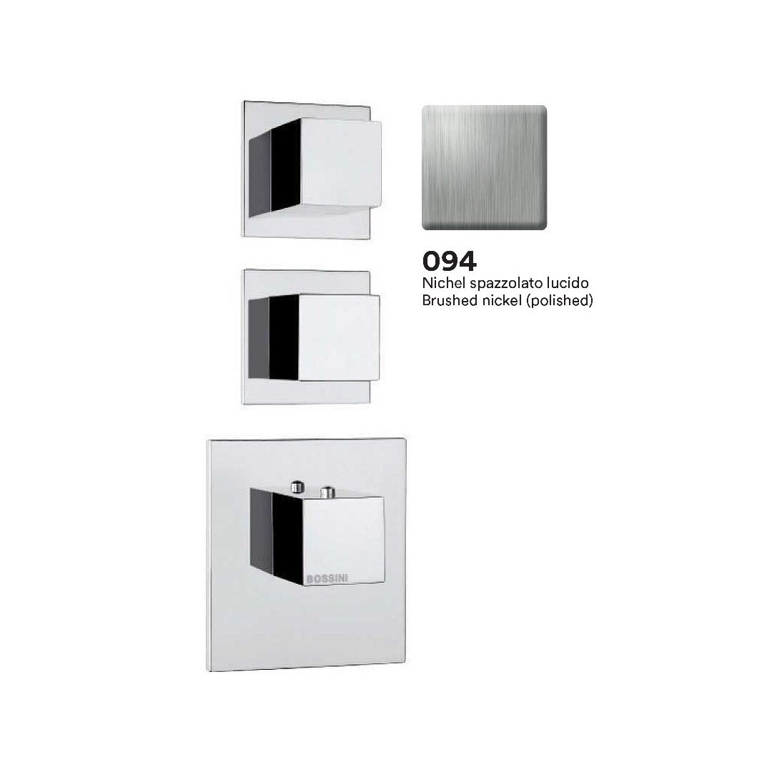 Изображение товара Смеситель для ванны и душа Bossini Cube Z032203.094, термостатический, на 2-4 потребителя, цвет никель шлифованный Изображение товара Смеситель для ванны и душа Bossini Cube Z032203.094, термостатический, на 2-4 потребителя, цвет никель шлифованный
