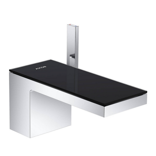 Изображение товара Смеситель для раковины Axor MyEdition 47010600 с донным клапаном хром черное стекло