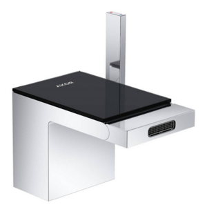 Изображение товара Смеситель для биде Axor MyEdition 47210600 с донным клапаном хром черное стекло