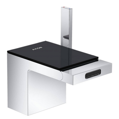 Изображение товара Смеситель Axor MyEdition 47210600 для биде с донным клапаном, хром/черное стекло