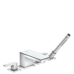 Изображение товара Смеситель для ванны и душа Axor MyEdition, 47430000, с душевым гарнитуром, монтаж на борт ванны, хром/зеркальное стекло