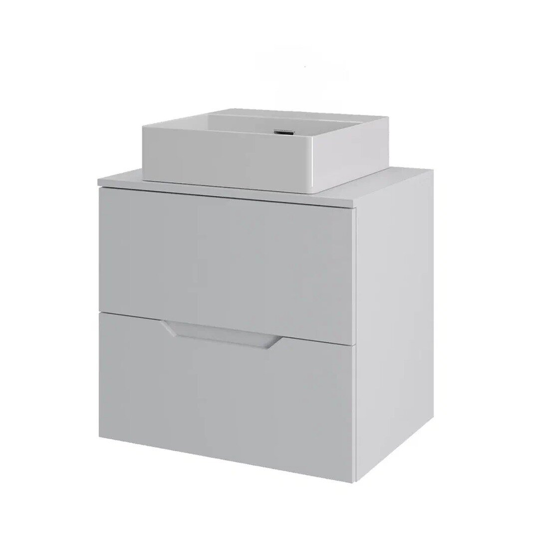 Изображение товара Тумба c раковиной Agger Свит SWE600ETWH-ST-4405W, 60 см, подвесная, столешница МДФ, цвет белый матовый