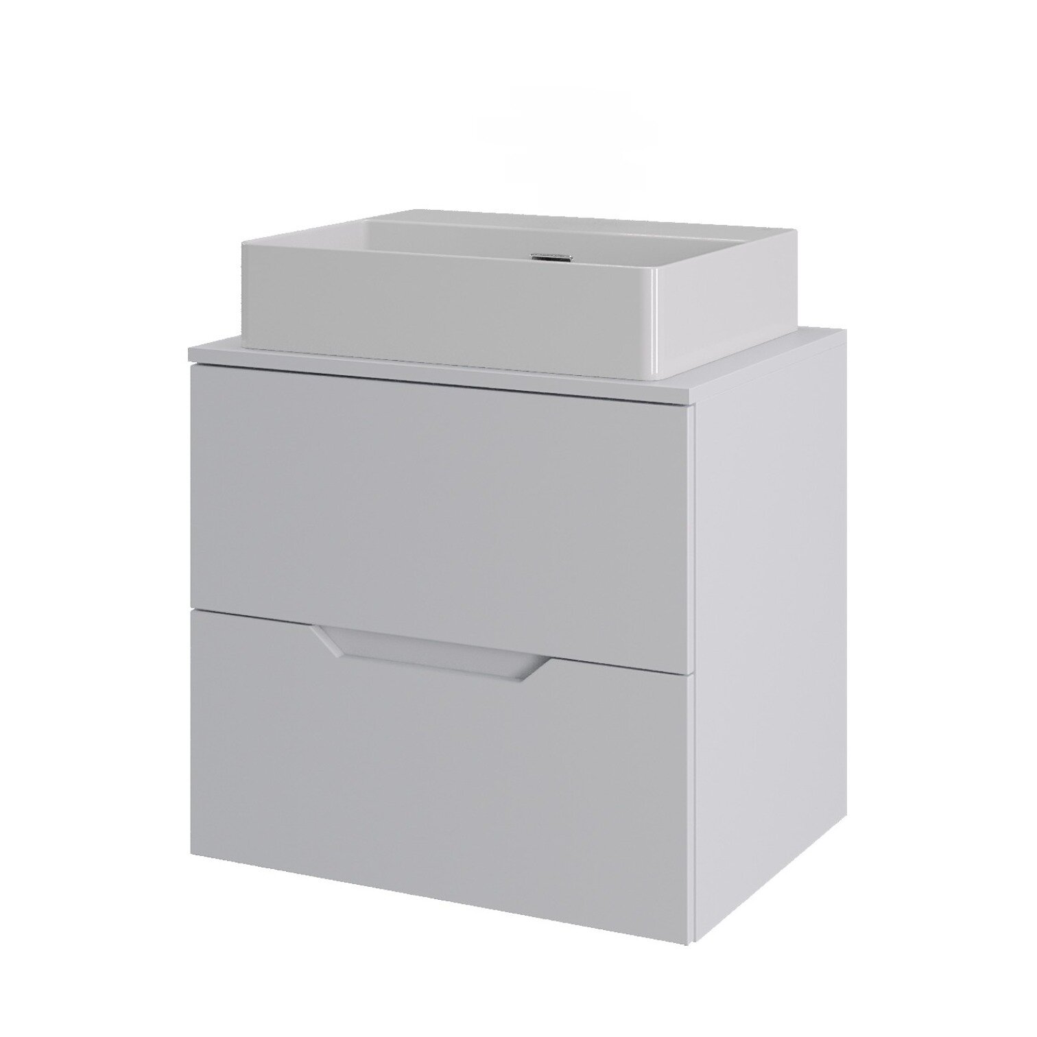 Изображение товара Тумба c раковиной Agger Свит SWE600ETWH-ST-4500W, 60 см, подвесная, столешница МДФ, цвет белый матовый