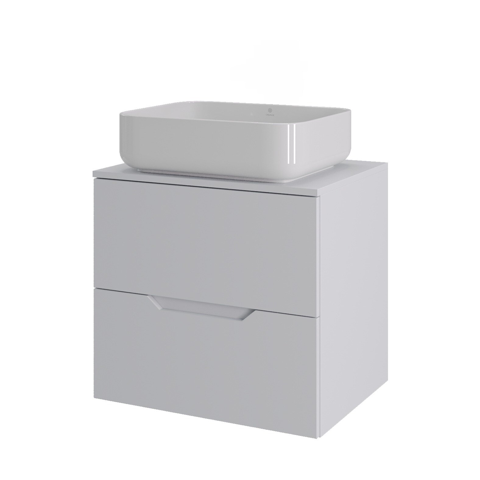 Изображение товара Тумба c раковиной Agger Свит SWE600ETWH-ST-5500W, 60 см, подвесная, столешница МДФ, цвет белый матовый