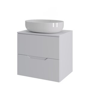 Изображение товара Тумба c раковиной Agger Свит SWE600ETWH-ST-5520W, 60 см, подвесная, столешница МДФ, цвет белый матовый