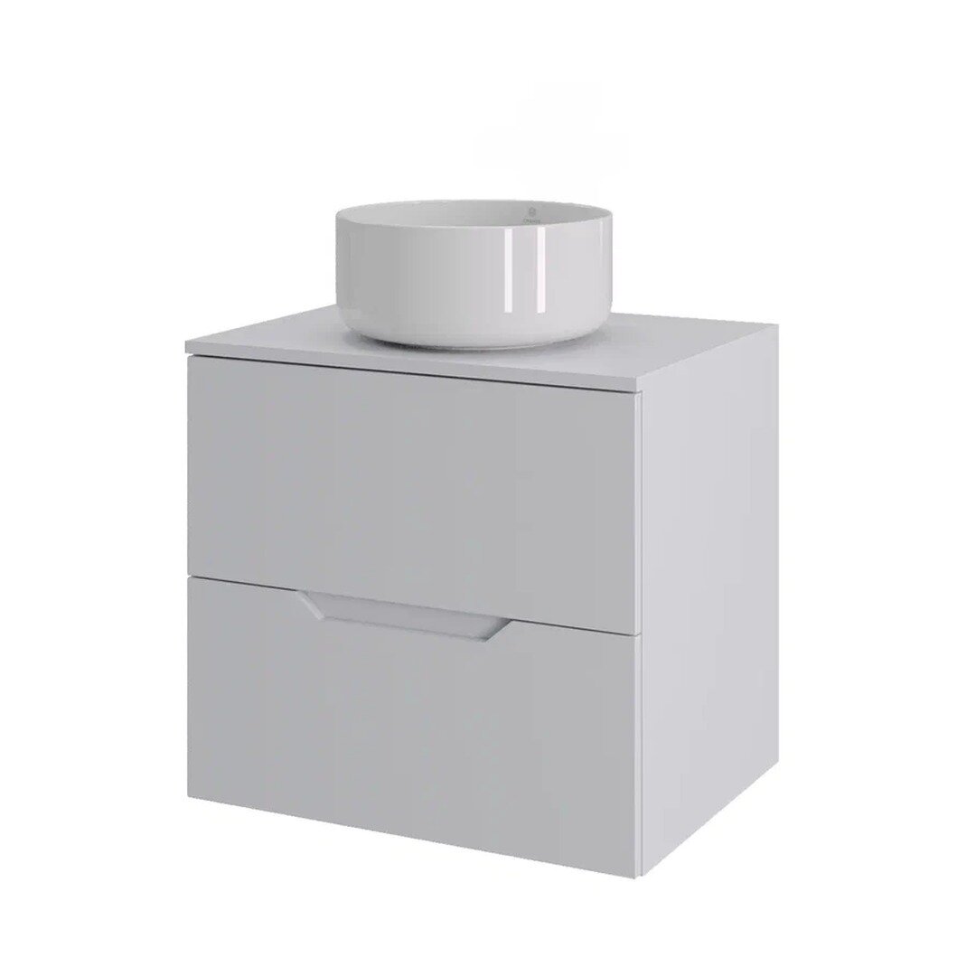 Изображение товара Тумба c раковиной Agger Свит SWE600ETWH-ST-7345W, 60 см, подвесная, столешница МДФ, цвет белый матовый