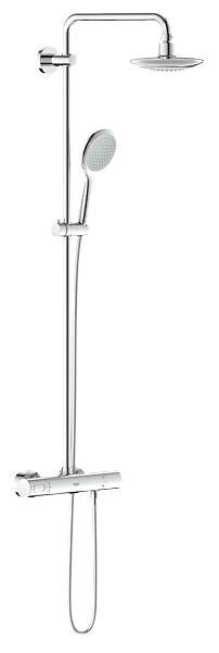 Изображение товара Душевая система Grohe Rainshower с термостатом и верхним душем, хром Изображение товара Душевая система Grohe Rainshower с термостатом и верхним душем, хром