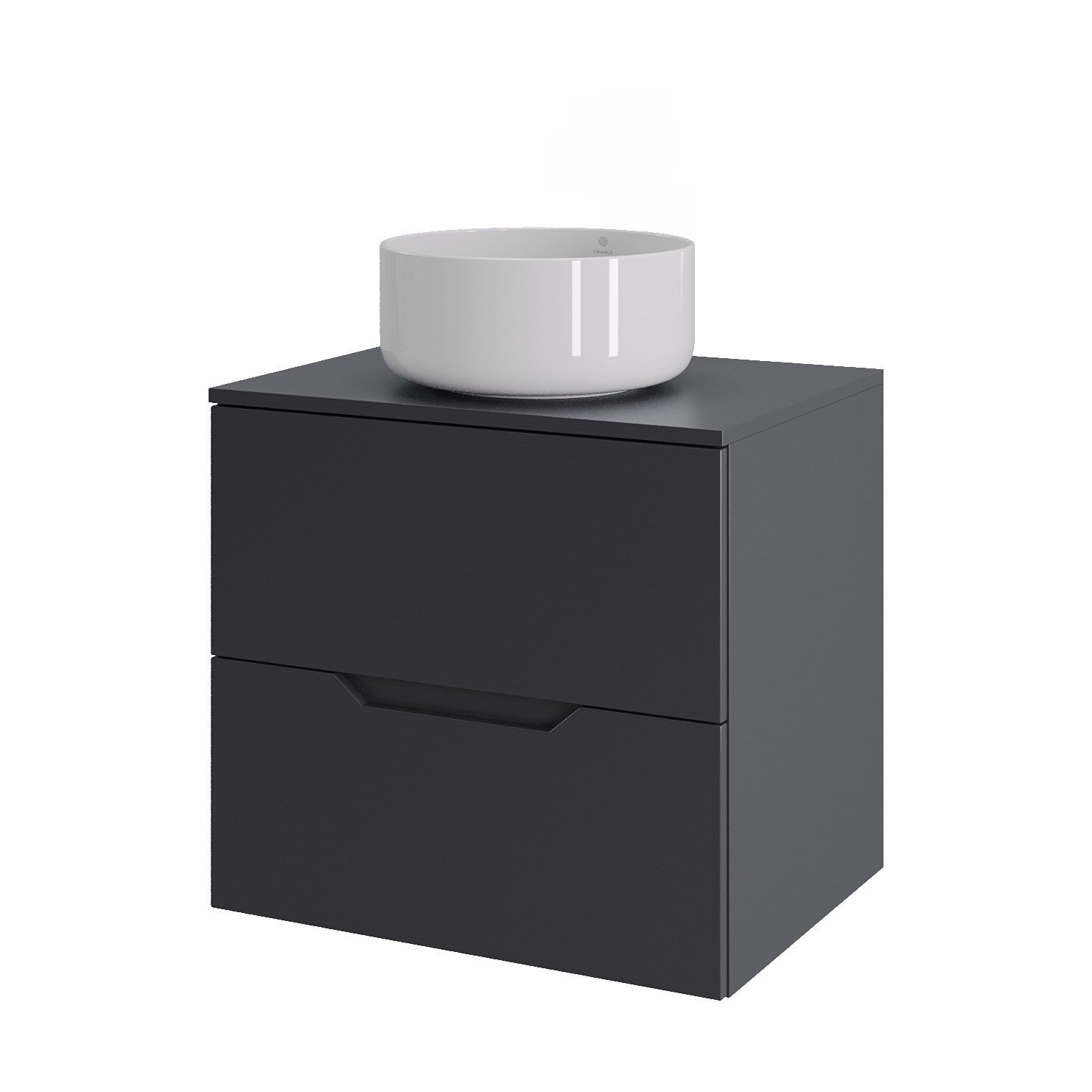 Изображение товара Тумба c раковиной Agger Свит SWE600ETGR-ST-7345W, 60 см, подвесная, столешница МДФ, цвет графит матовый