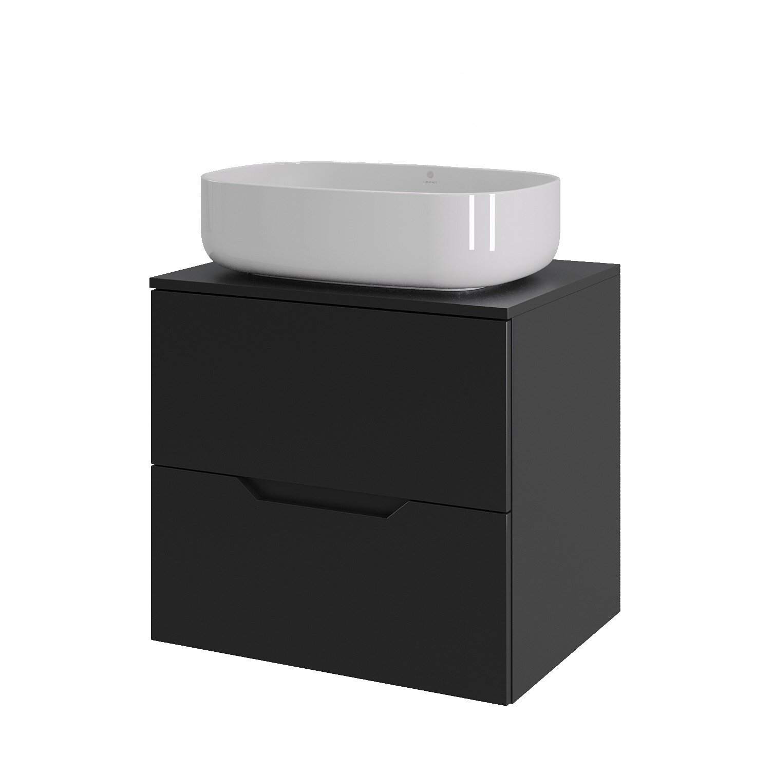 Изображение товара Тумба c раковиной Agger Свит SWE600ETBL-ST-7540W, 60 см, подвесная, столешница МДФ, цвет черный матовый Изображение товара Тумба c раковиной Agger Свит SWE600ETBL-ST-7540W, 60 см, подвесная, столешница МДФ, цвет черный матовый