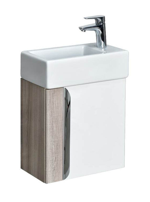 Изображение товара Тумба под раковину Aquaton Вита, 1A221401VTD70, 45 х 45 см, цвет фасада - белый/ясень шимо Изображение товара Тумба под раковину Aquaton Вита, 1A221401VTD70, 45 х 45 см, цвет фасада - белый/ясень шимо