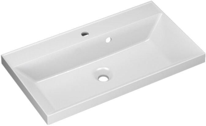 Изображение товара Раковина СанТа Classic 80М угловая из искусственного камня белая для ванной и кухни