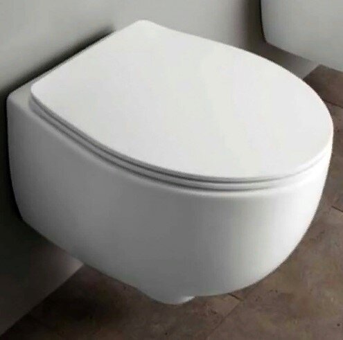 Изображение товара подвесной унитаз Simas Bormio BR18bi безободковый белый 35x52 см