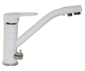 Изображение товара Смеситель для кухни 40к Mixline ML-GS05 (331), с выходом для питьевого фильтра, цвет - белый
