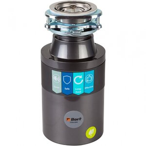 Изображение товара Измельчитель пищевых отходов Bort TITAN 4000 с трехступенчатой системой и нержавеющей сталью