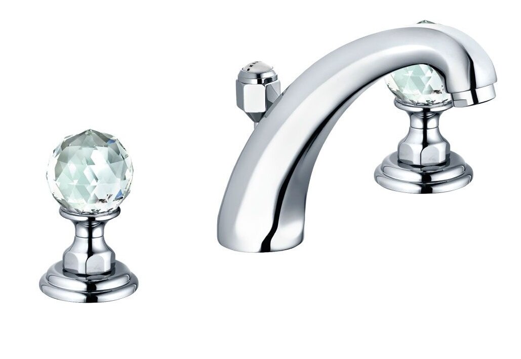 Изображение товара Смеситель для раковины Kludi Adlon 5104305G5 с высоким изливом и хрустальными ручками