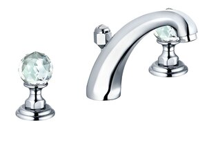 Изображение товара Смеситель Kludi Adlon 5104305G5 для раковины DN 15, на 3 отверстия, высокий излив, ручки хрусталь, цвет хром