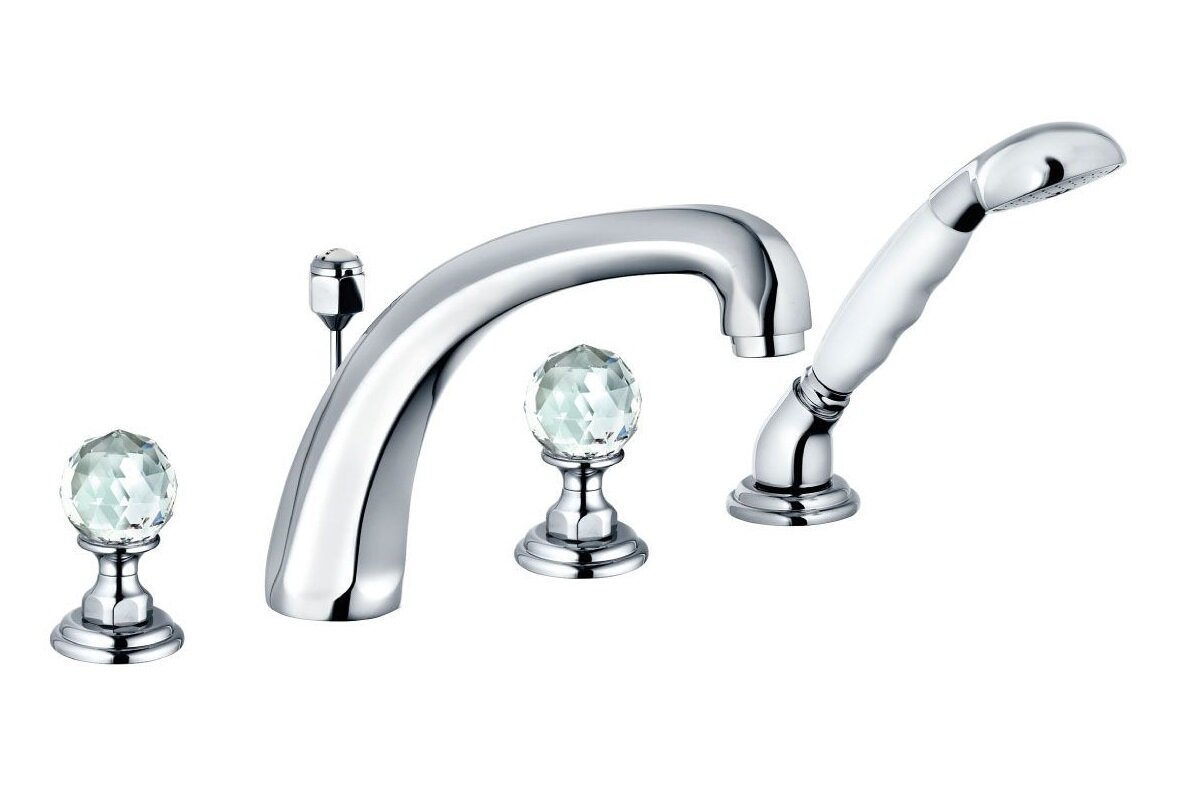 Изображение товара Смеситель Kludi Adlon 5152405G5 для ванны и душа, на 4 отверстия, ручки хрусталь, цвет хром Изображение товара Смеситель Kludi Adlon 5152405G5 для ванны и душа, на 4 отверстия, ручки хрусталь, цвет хром